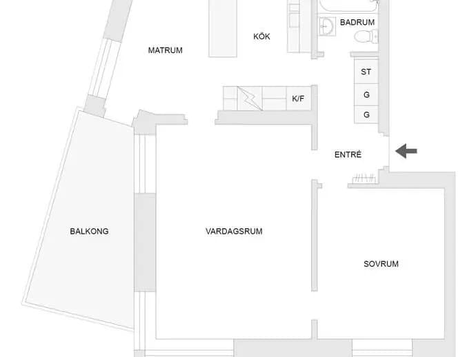 Planritning för Sankt Johannesgatan 3b