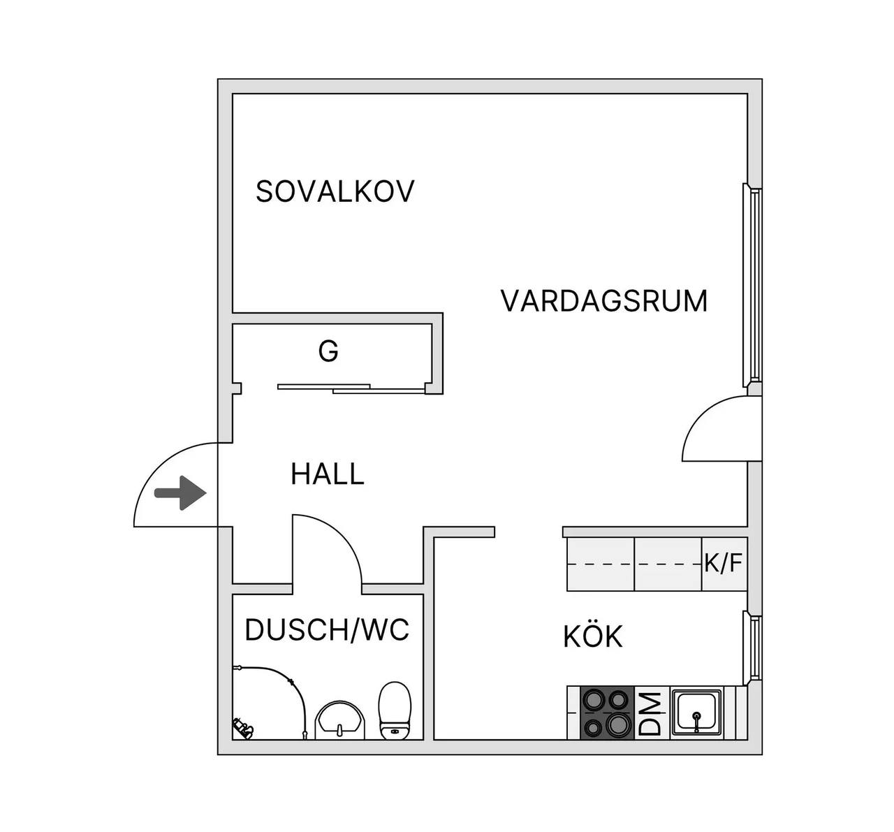 Floor plan for Rosersbergsvägen 27