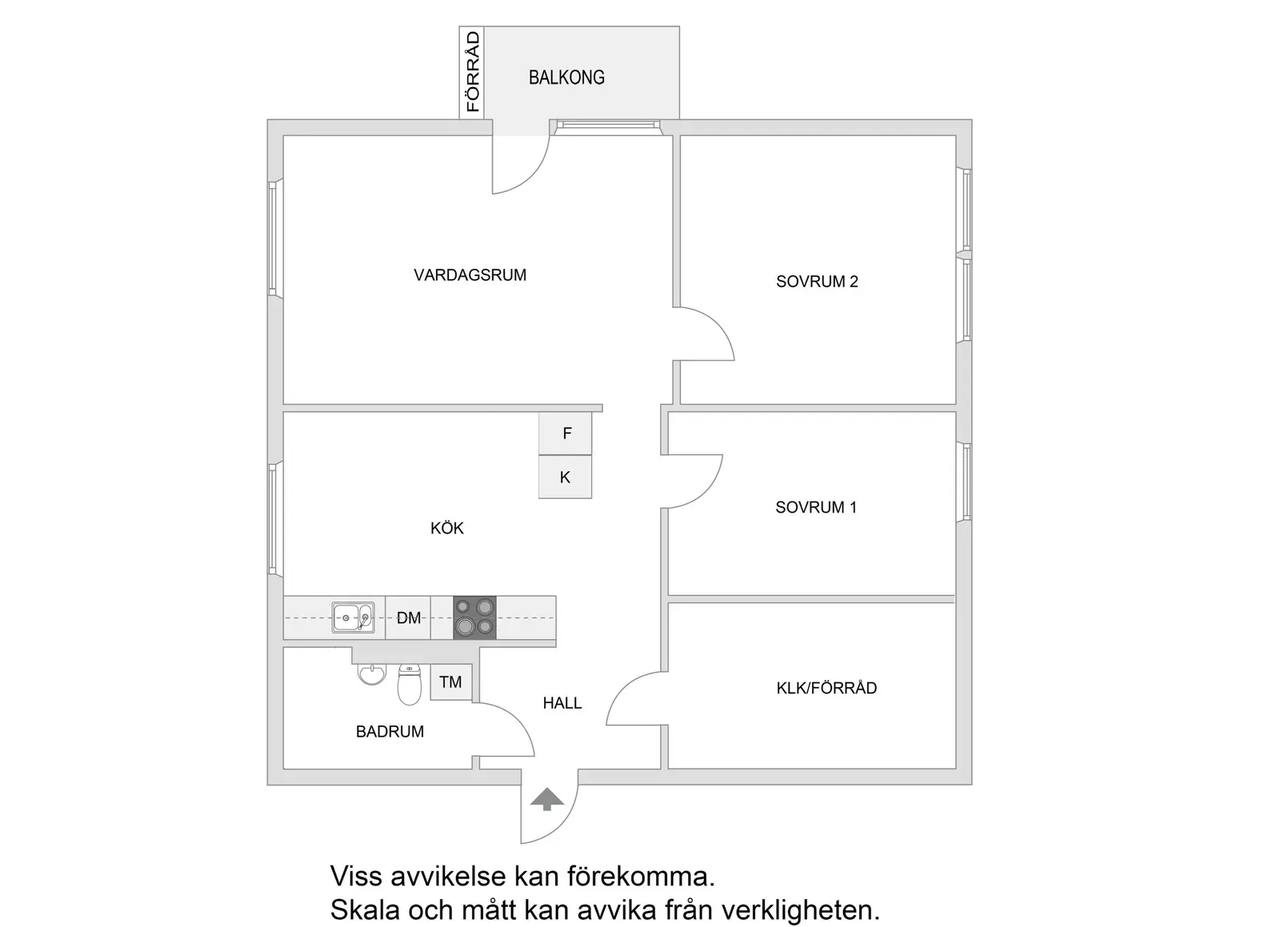 Floor plan for Helsingörsgatan 28, 2 tr