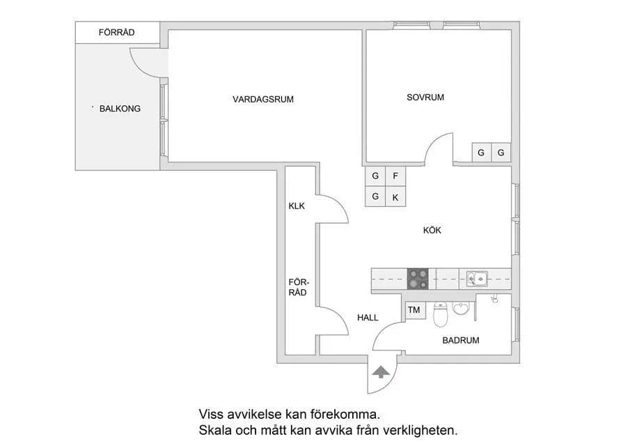 Floor plan for Kastrupgatan 3, 4 tr