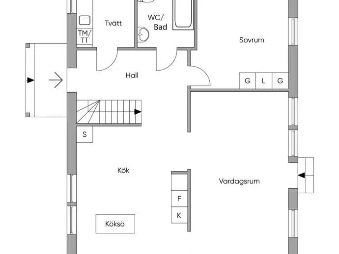 Planritning för Fyrbyvägen 31A