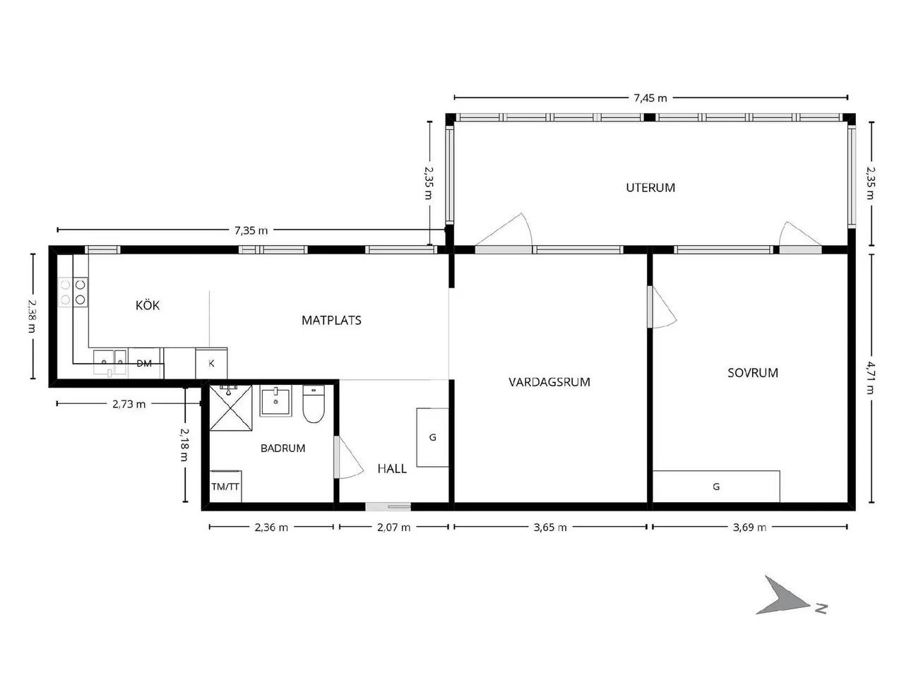 Floor plan for Bodagatan 49