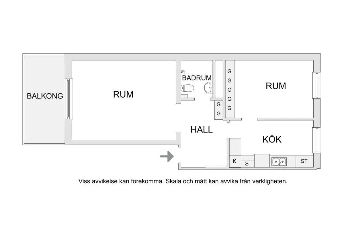 Planritning för Jägaregatan 18a