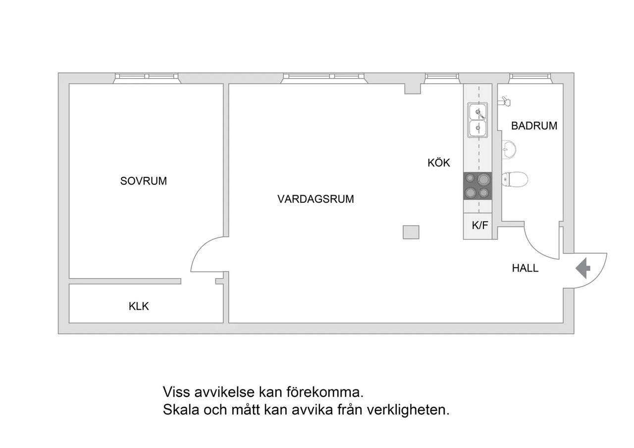 Floor plan for Sorögatan 29, 1 Tr