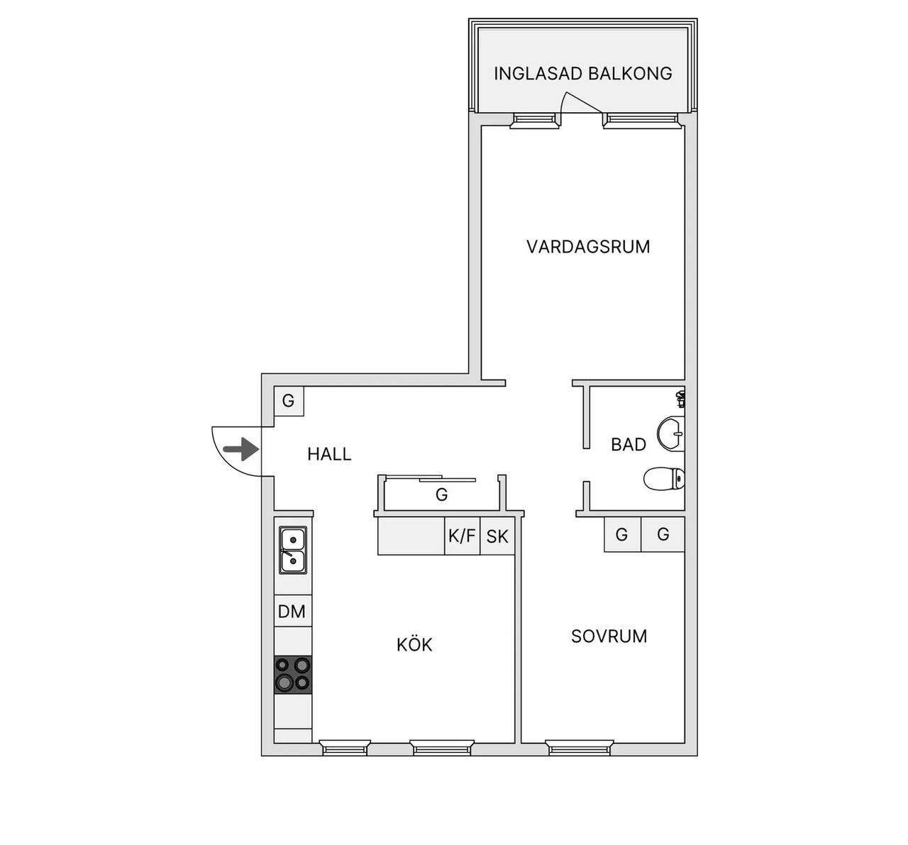 Planritning för Getbergsvägen 32