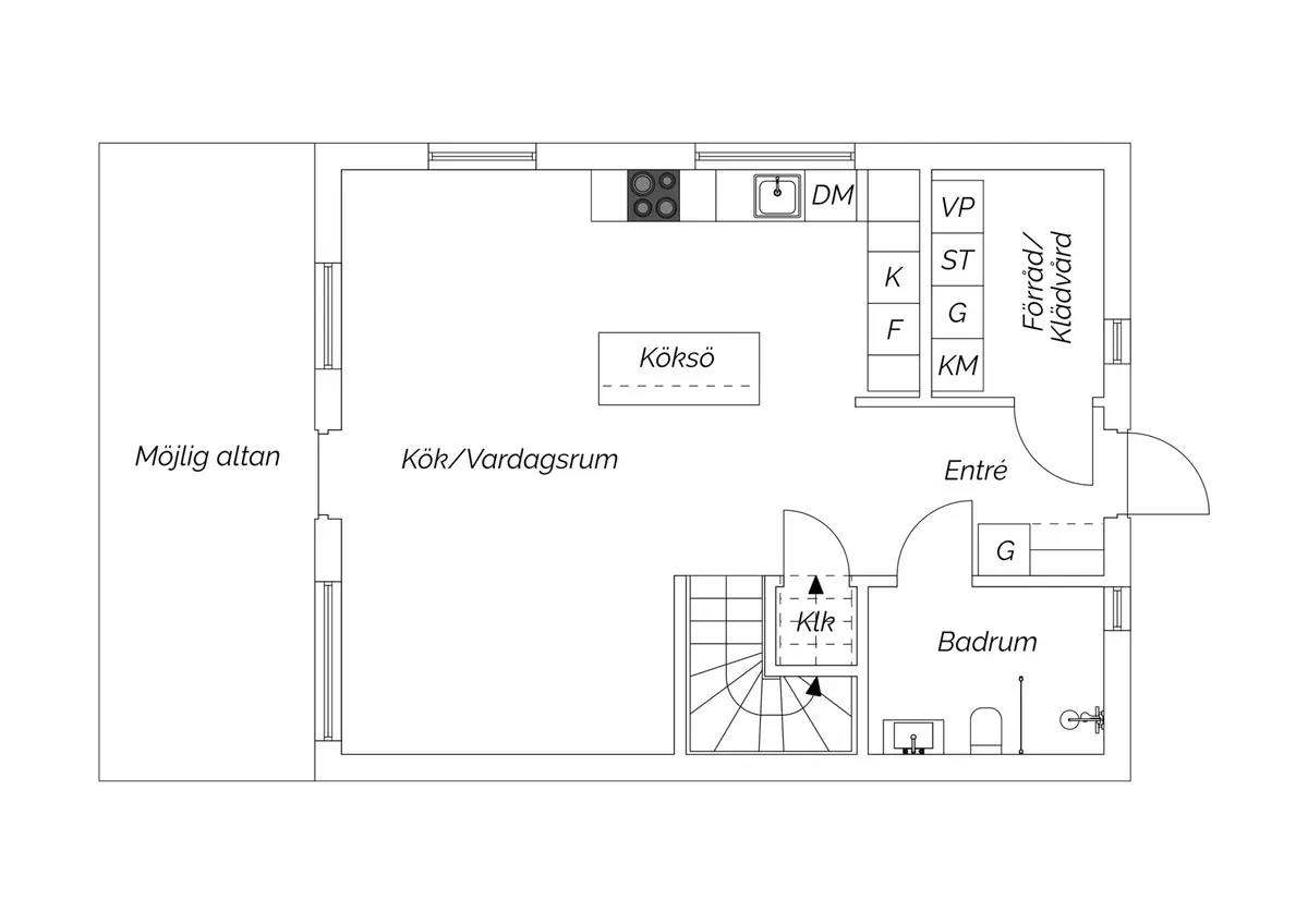 Planritning för Nordenskiölds väg 62 (lgh 2)