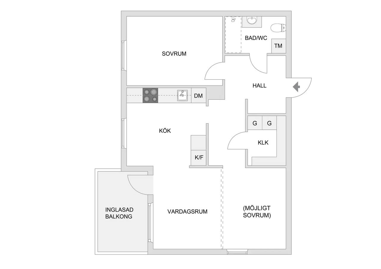 Floor plan for Kvartalsvägen 20, 3tr