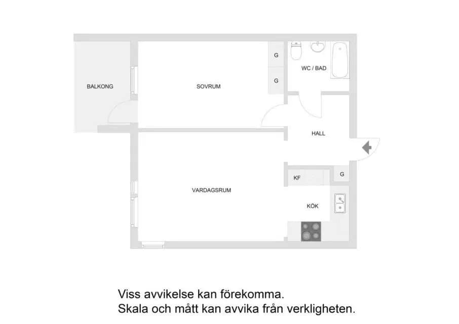 Planritning för Sibeliusgången 50, 5 tr