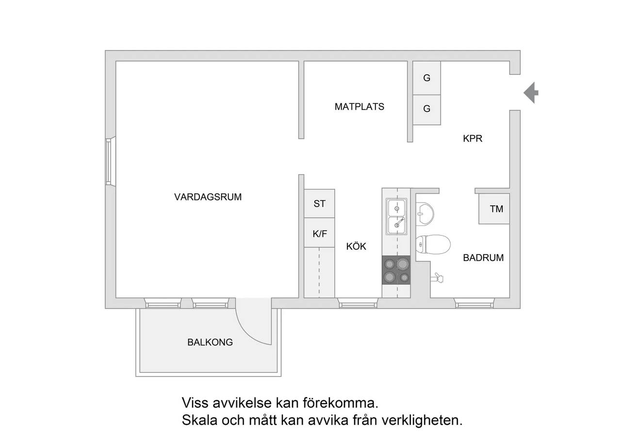 Floor plan for Helsingforsgatan 57, 4 tr
