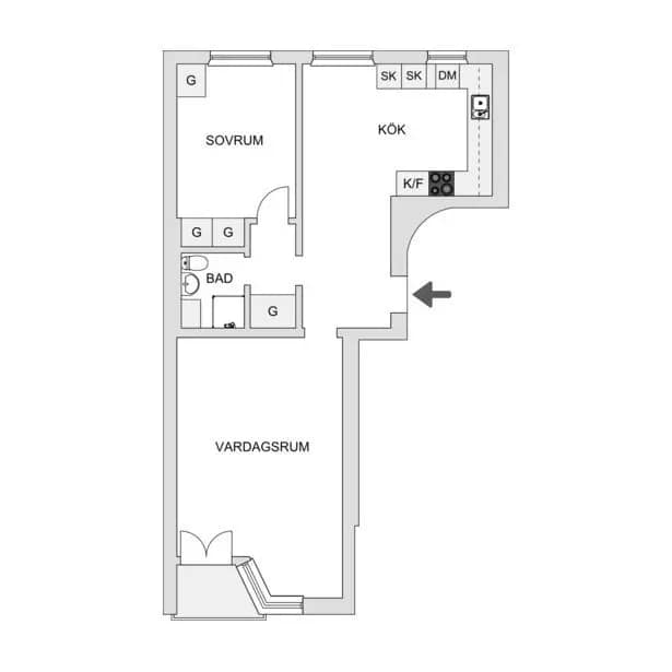Planritning för Landsvägsgatan 12d