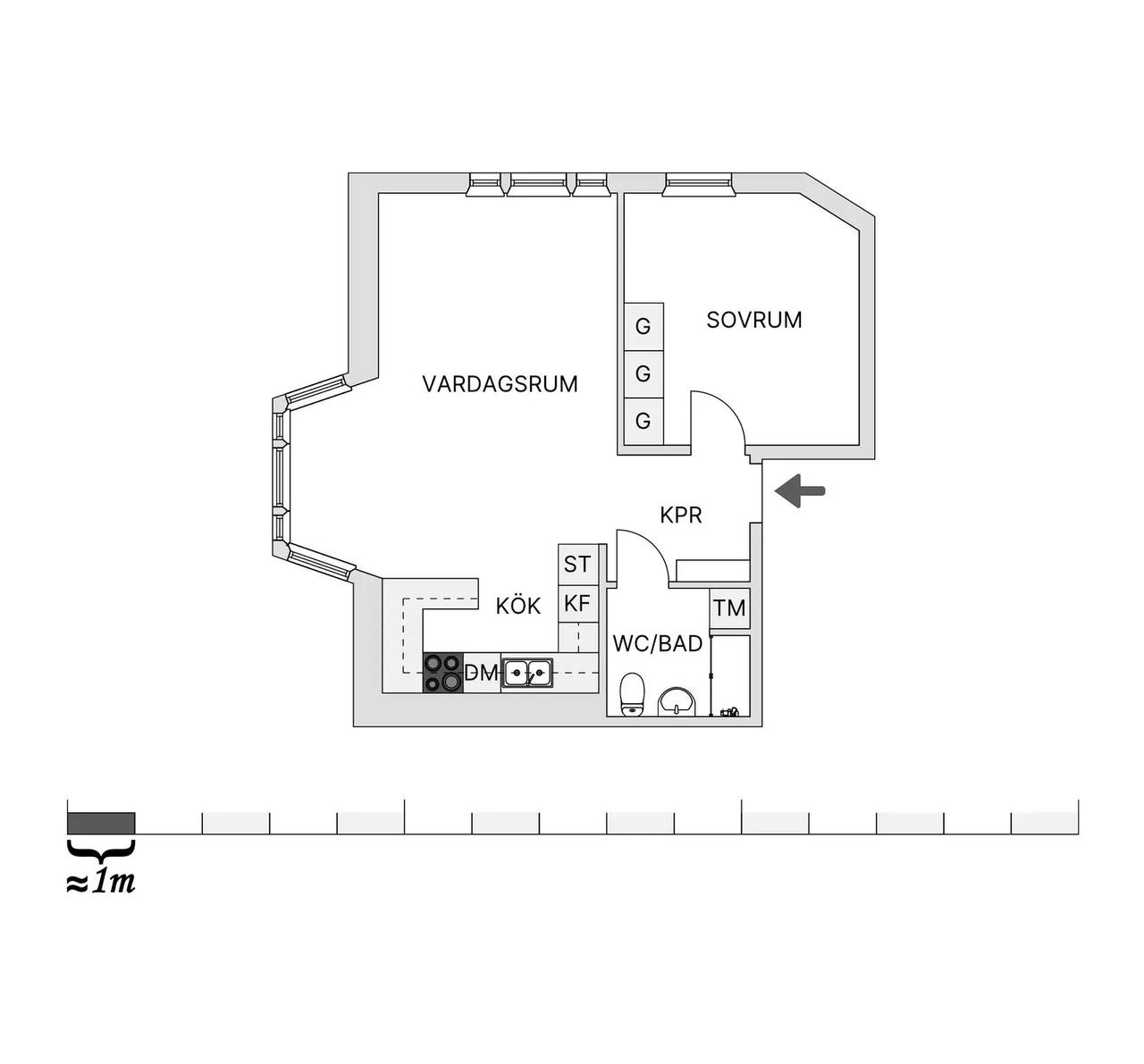 Floor plan for Vitlöksgränd 1