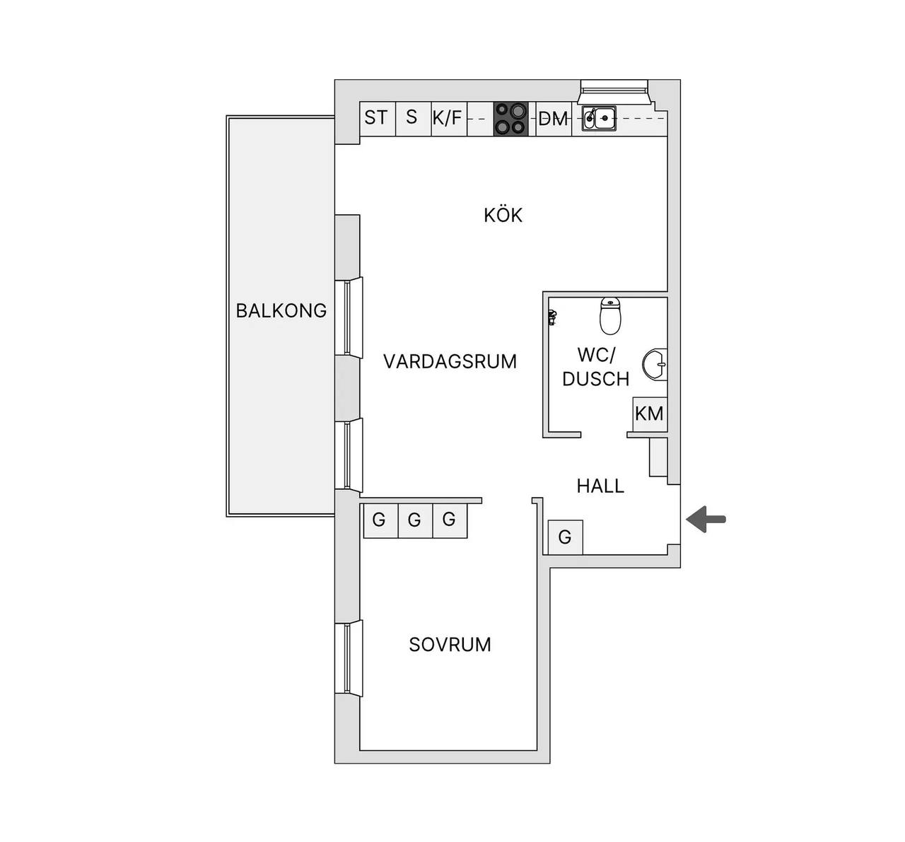 Planritning för Ljunglidsgatan 4