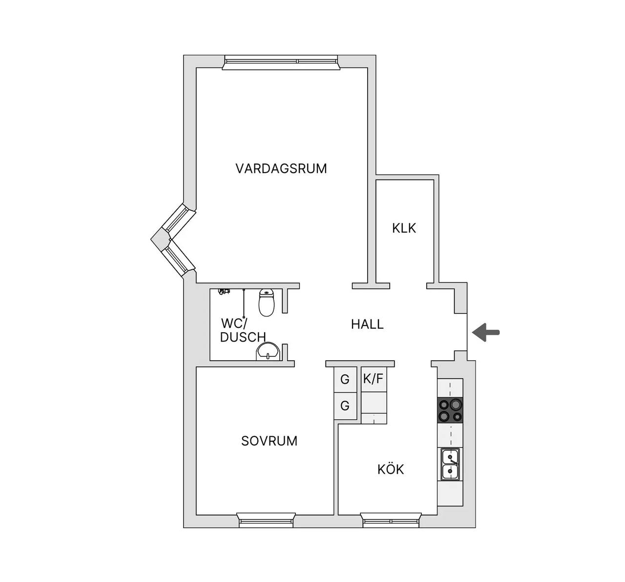 Floor plan for Skördevägen 2A
