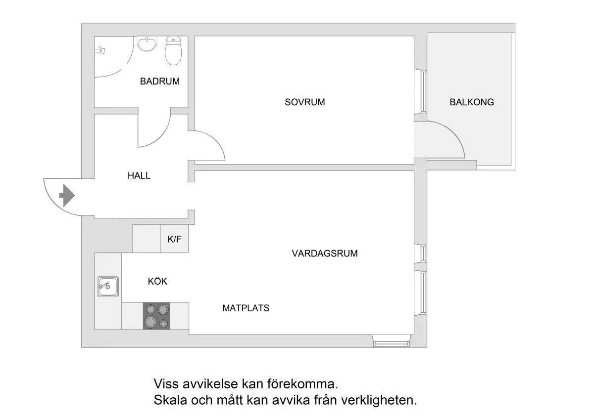 Floor plan for Sibeliusgången 50, 8 tr