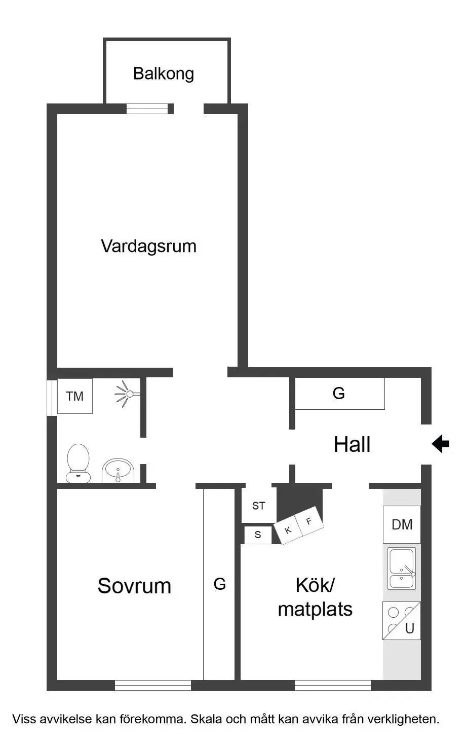 Floor plan for Fredsgatan 58B