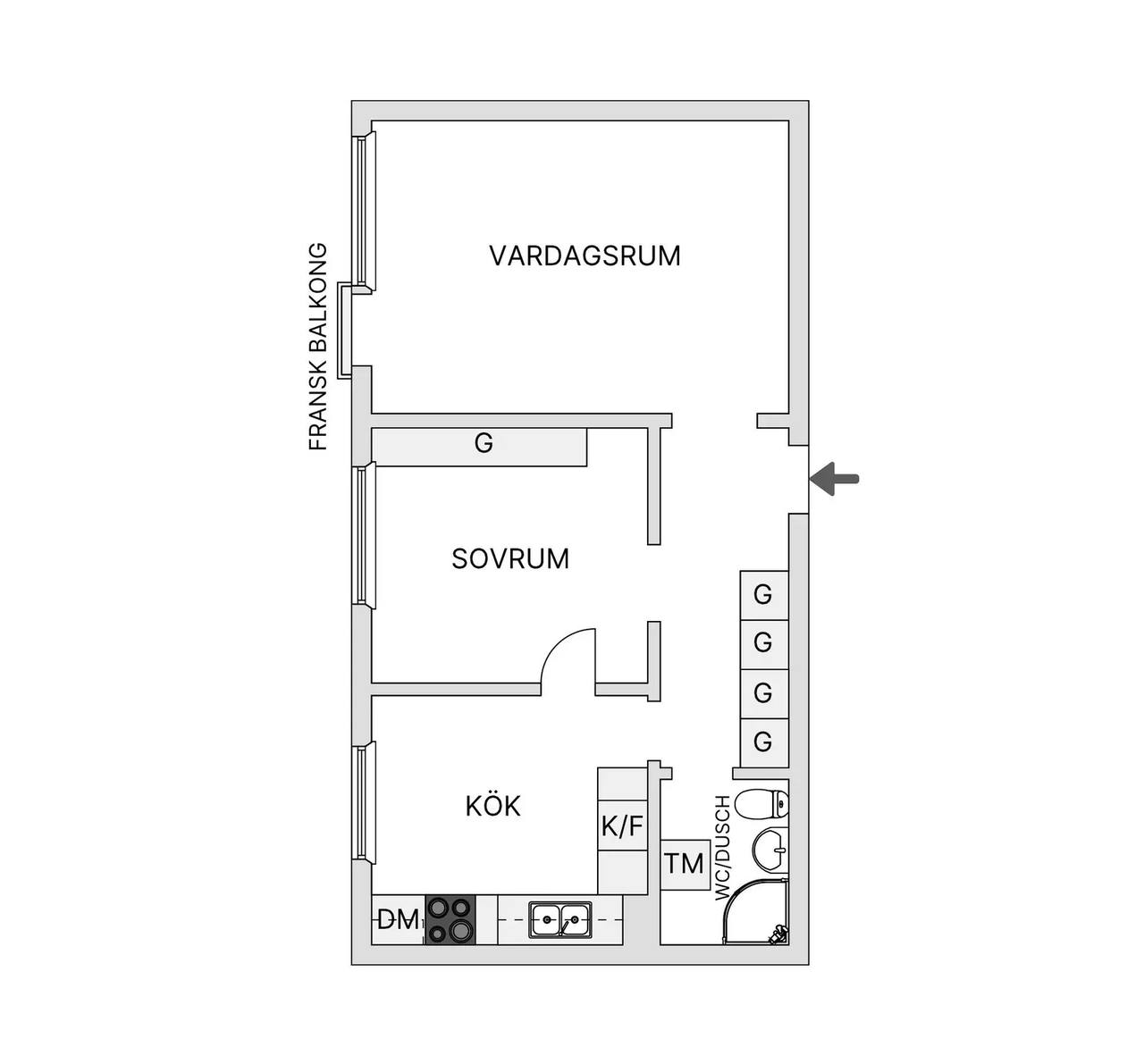 Planritning för Skolgatan 6D