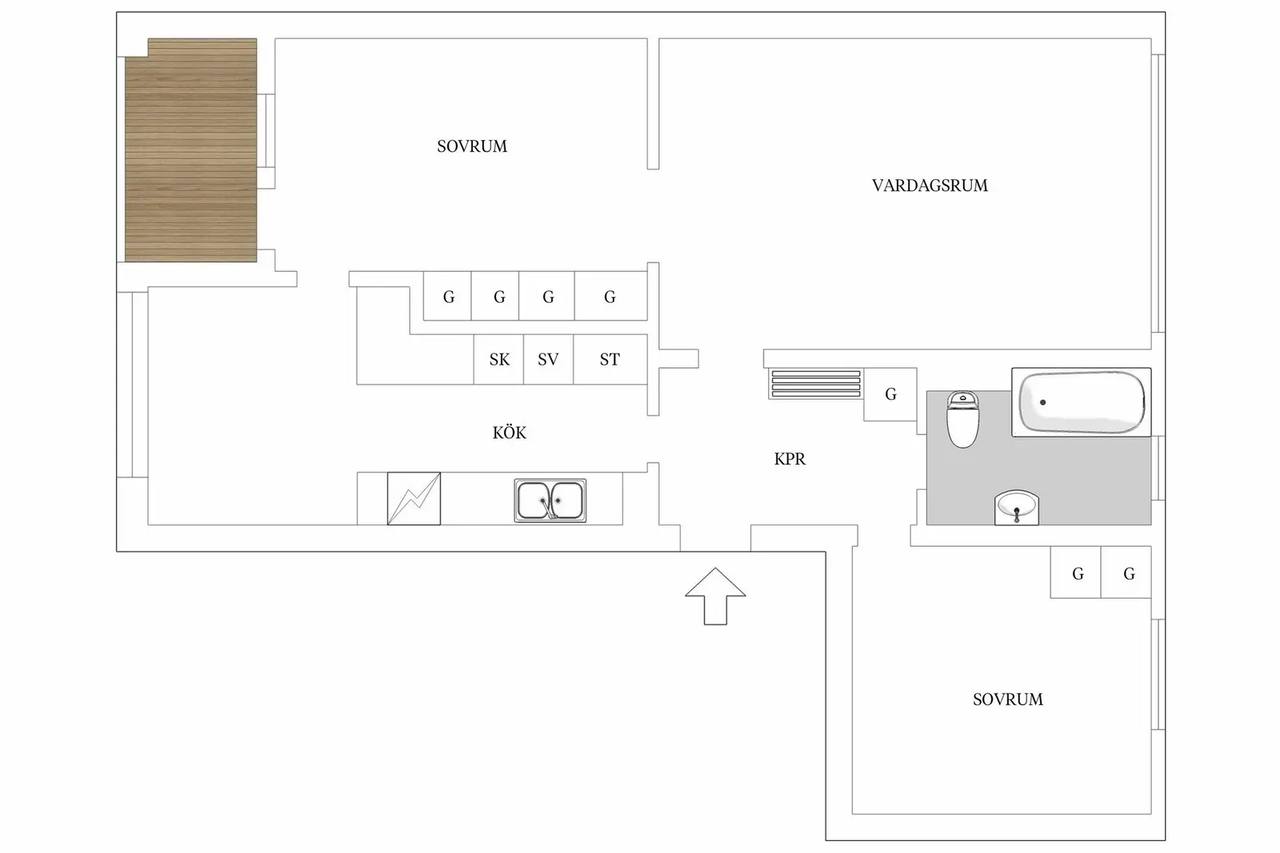 Floor plan for Frejgatan 72