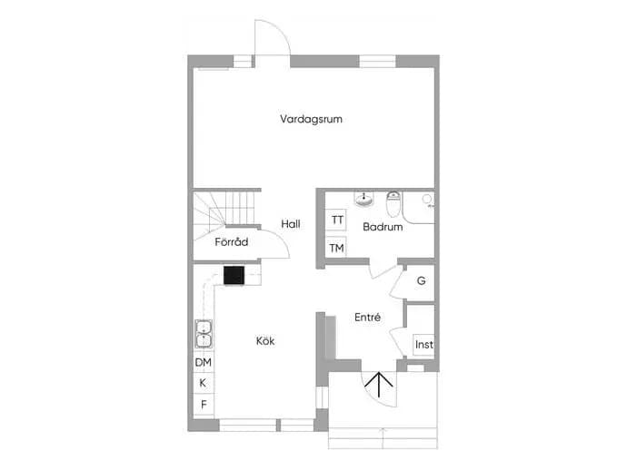 Planritning för Amandas Väg 38