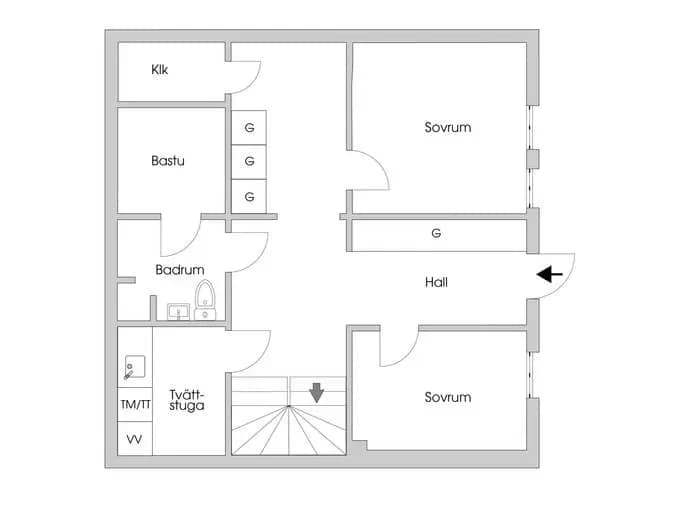 Planritning för Föreningsvägen 7B