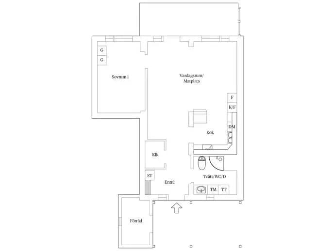 Floor plan for Vikaholmsallén 39J