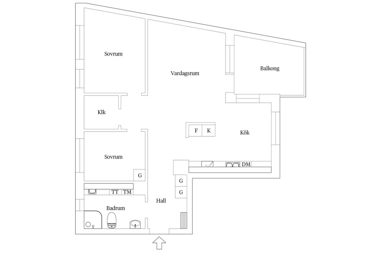 Floor plan for Björnbärsvägen 2B