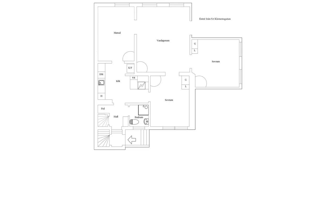 Floor plan for S:t Klemensgatan 11