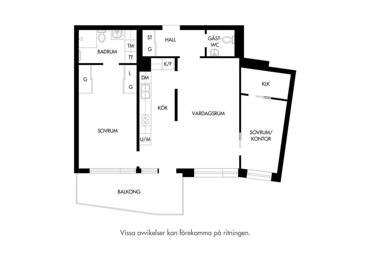 Floor plan for Bomgatan 17