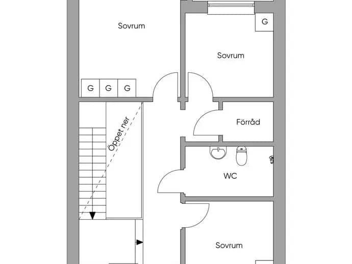 Planritning för Tegvägen 3E