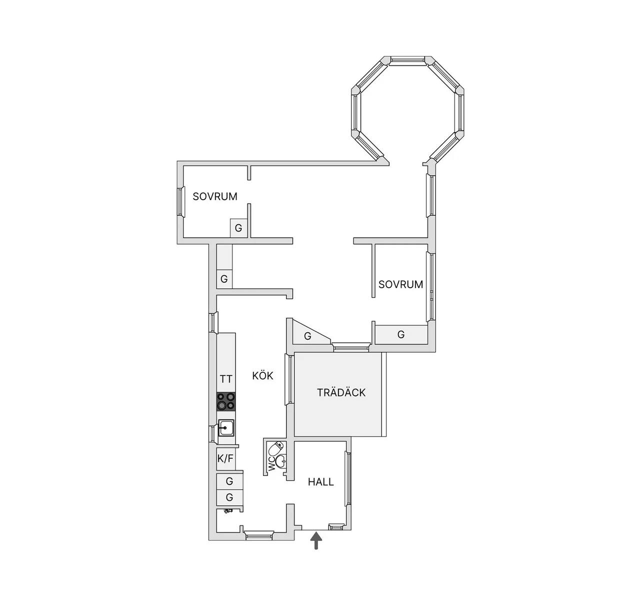 Floor plan for Öd Östersjön 3