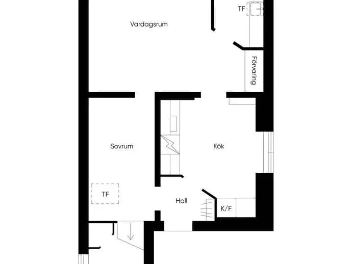 Planritning för Mellangatan 25F