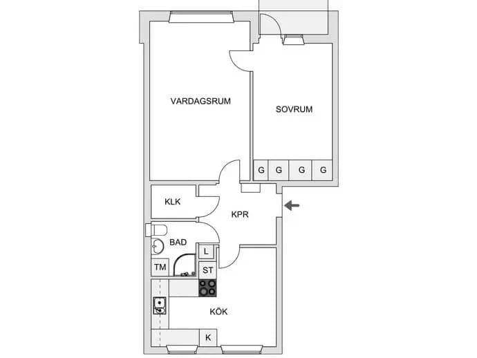 Planritning för Getbergsvägen 2A