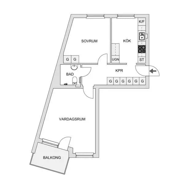 Planritning för Harabergsgatan 3c