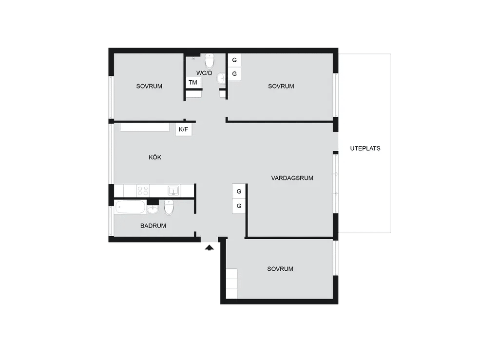 Floor plan for Ljuskärrsvägen 28, ep