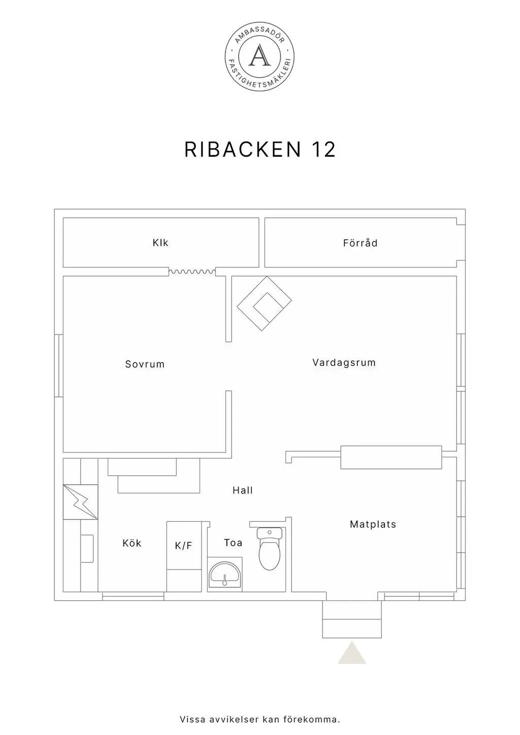 Planritning för Ribacken 12