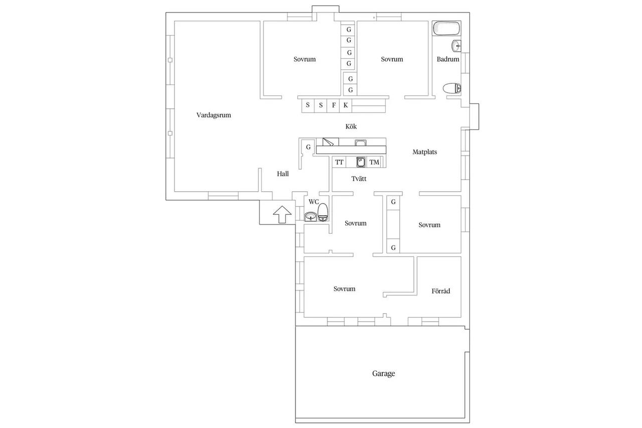 Floor plan for Tallvägen 18