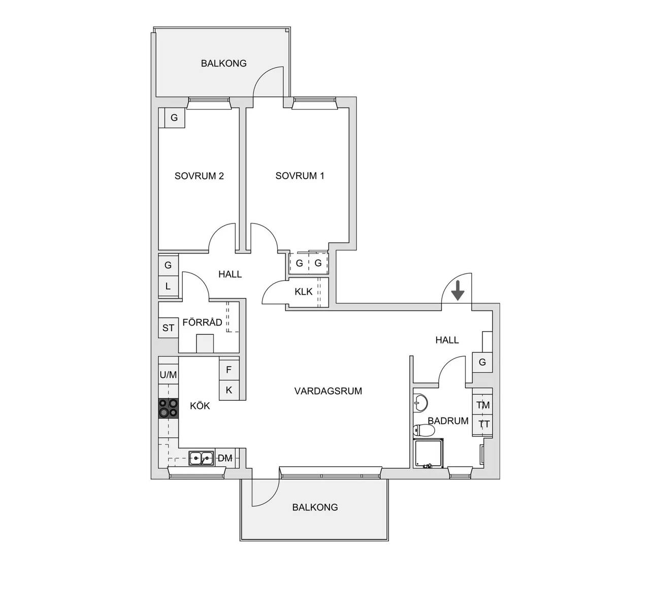 Floor plan for Tubölegatan 1