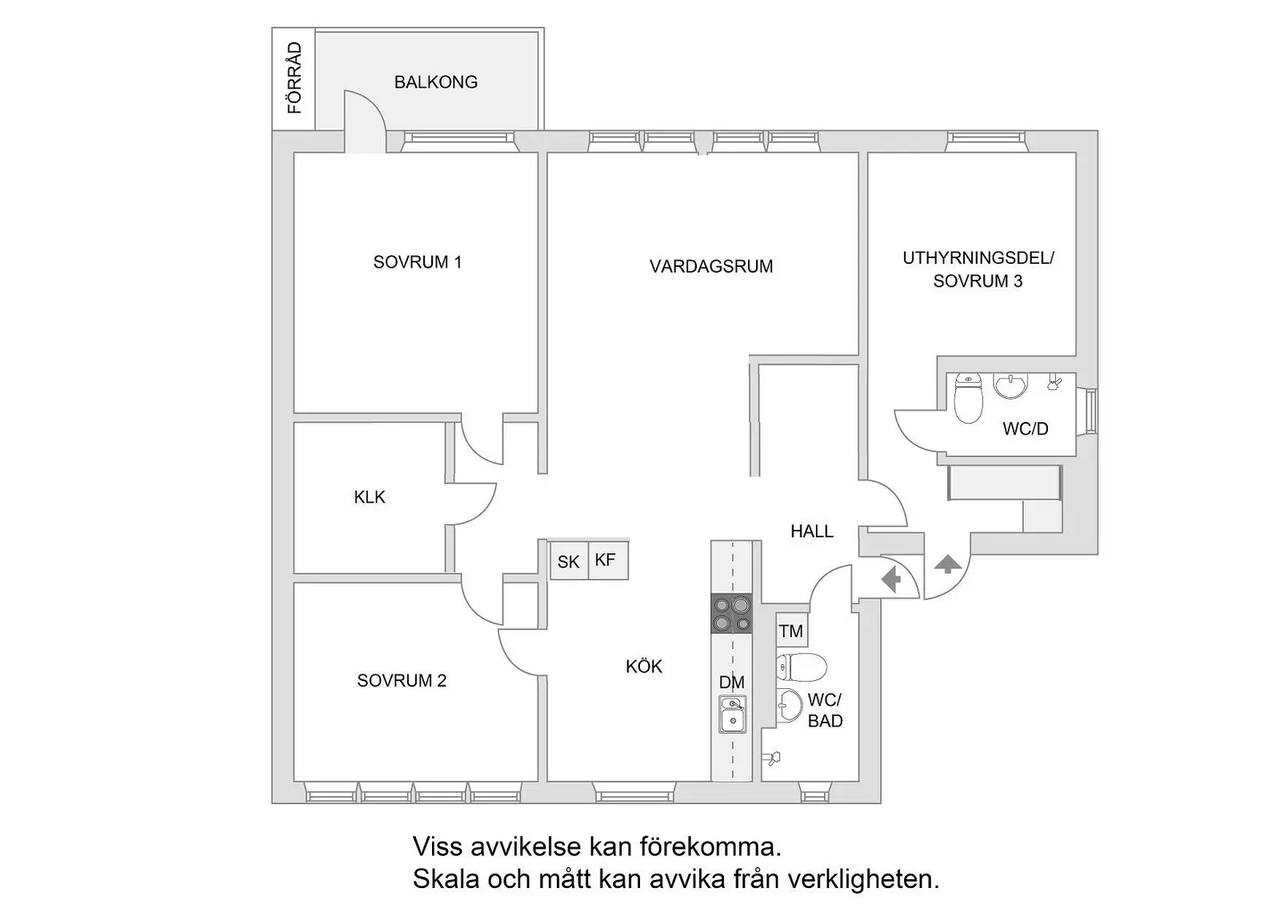 Floor plan for Helsingörsgatan 38, 2 tr