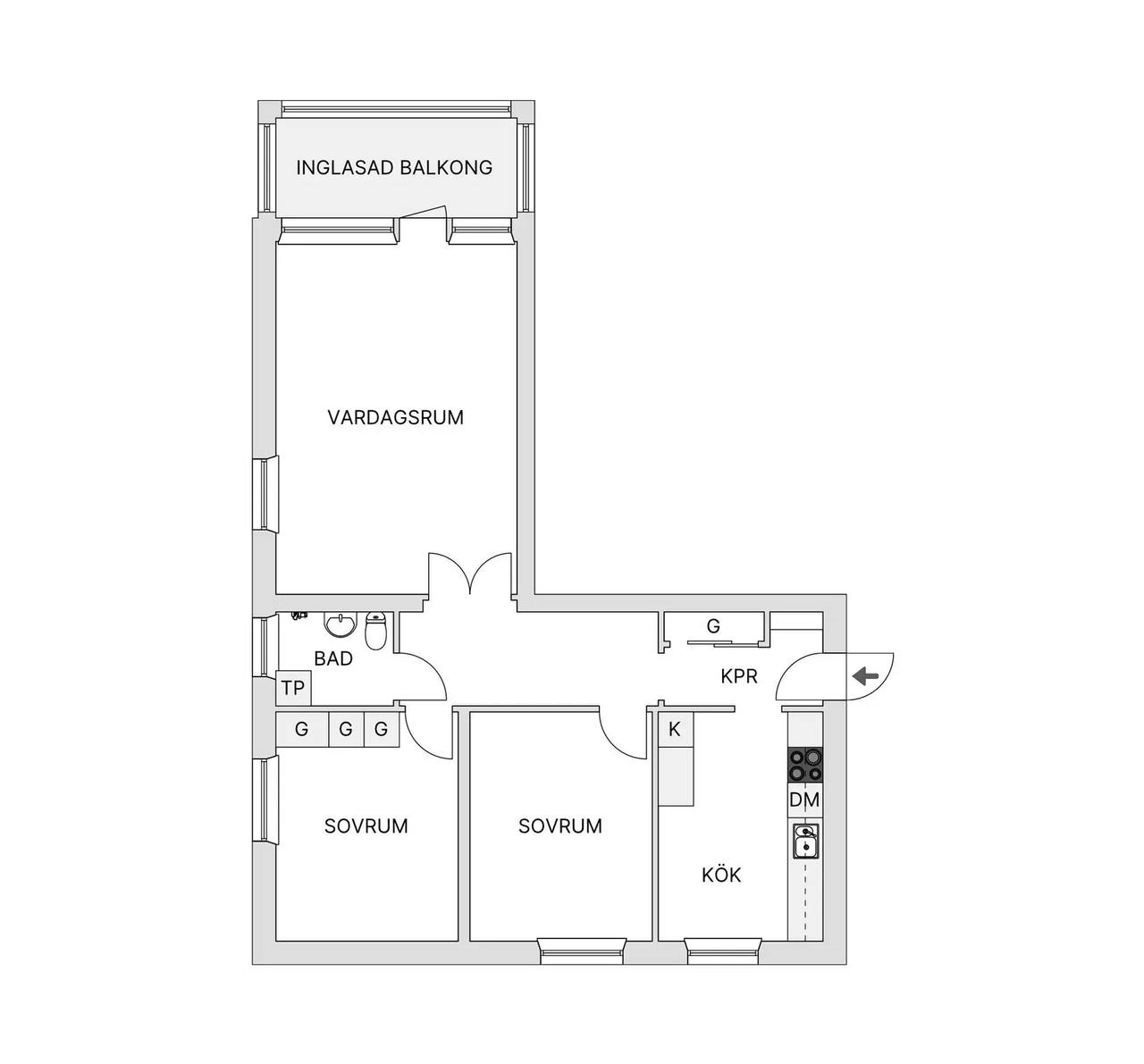 Planritning för Fogdegatan 15