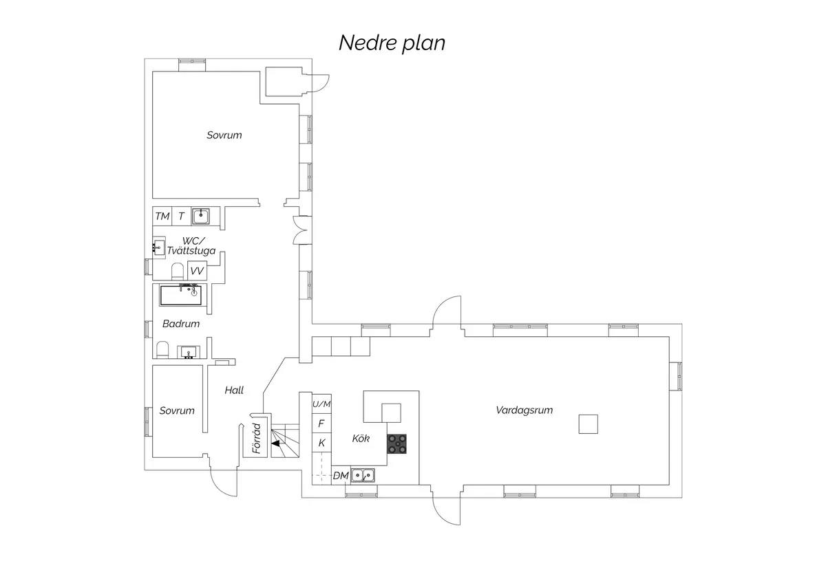 Planritning för Husarvägen 15