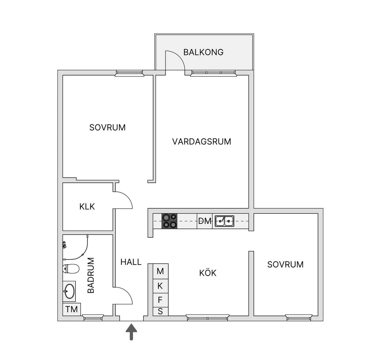 Floor plan for Nunnegårdsgatan 30