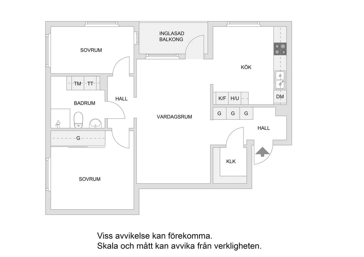Planritning för Österskärsvägen 12A