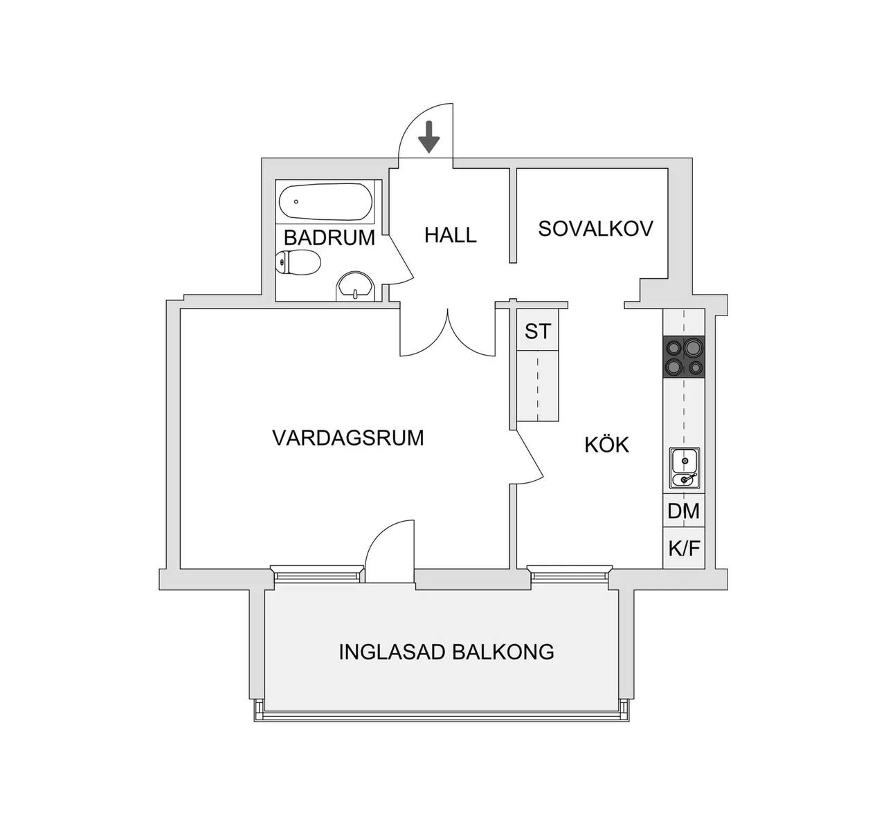 Planritning för Finntorpsvägen 11