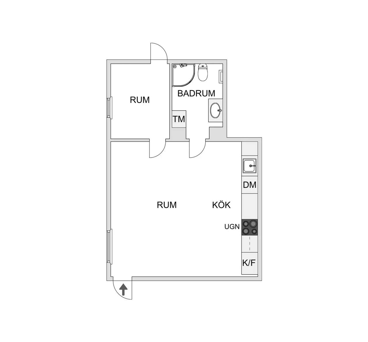Floor plan for Gränsgatan 11C