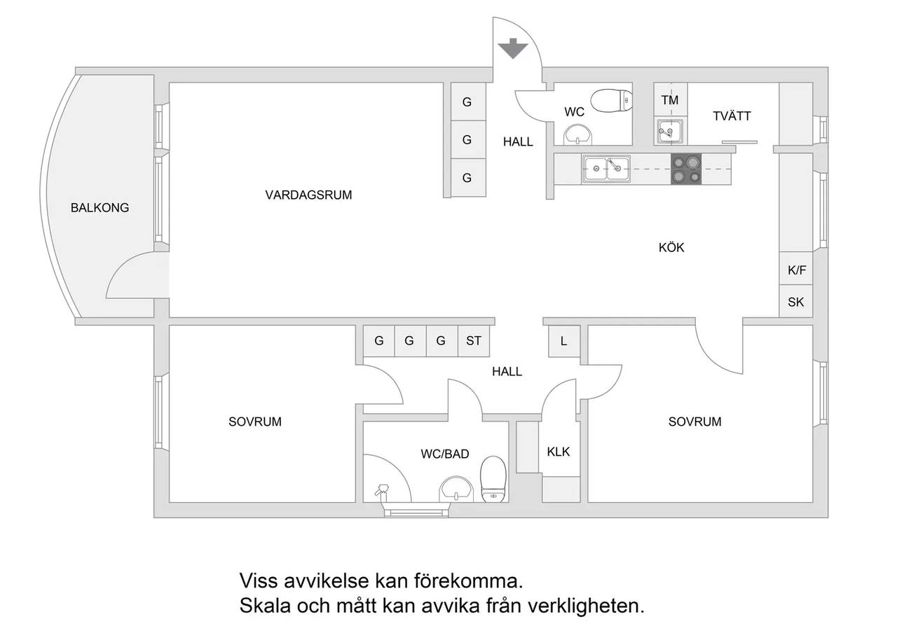 Floor plan for Axvägen 65, 1tr