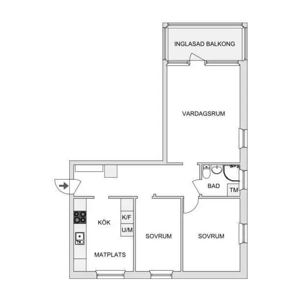 Floor plan for Strömgatan 7A