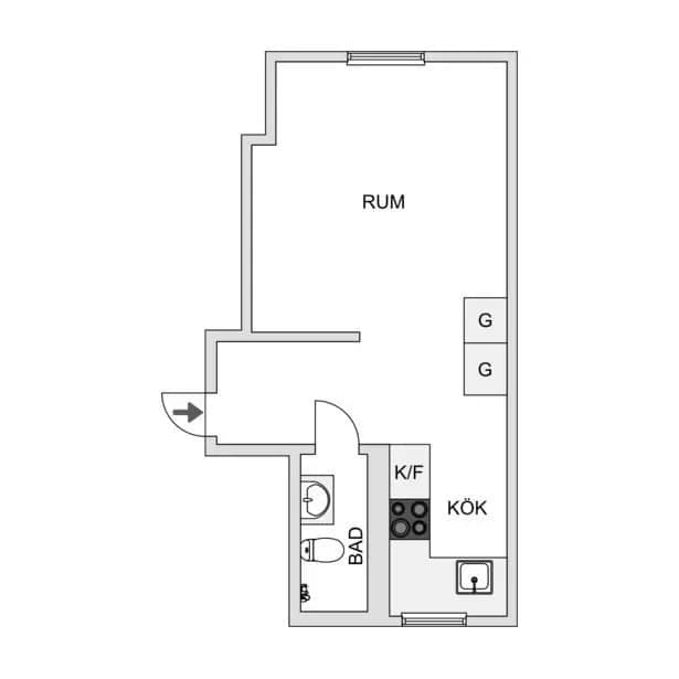 Floor plan for Albäcksgatan 1B