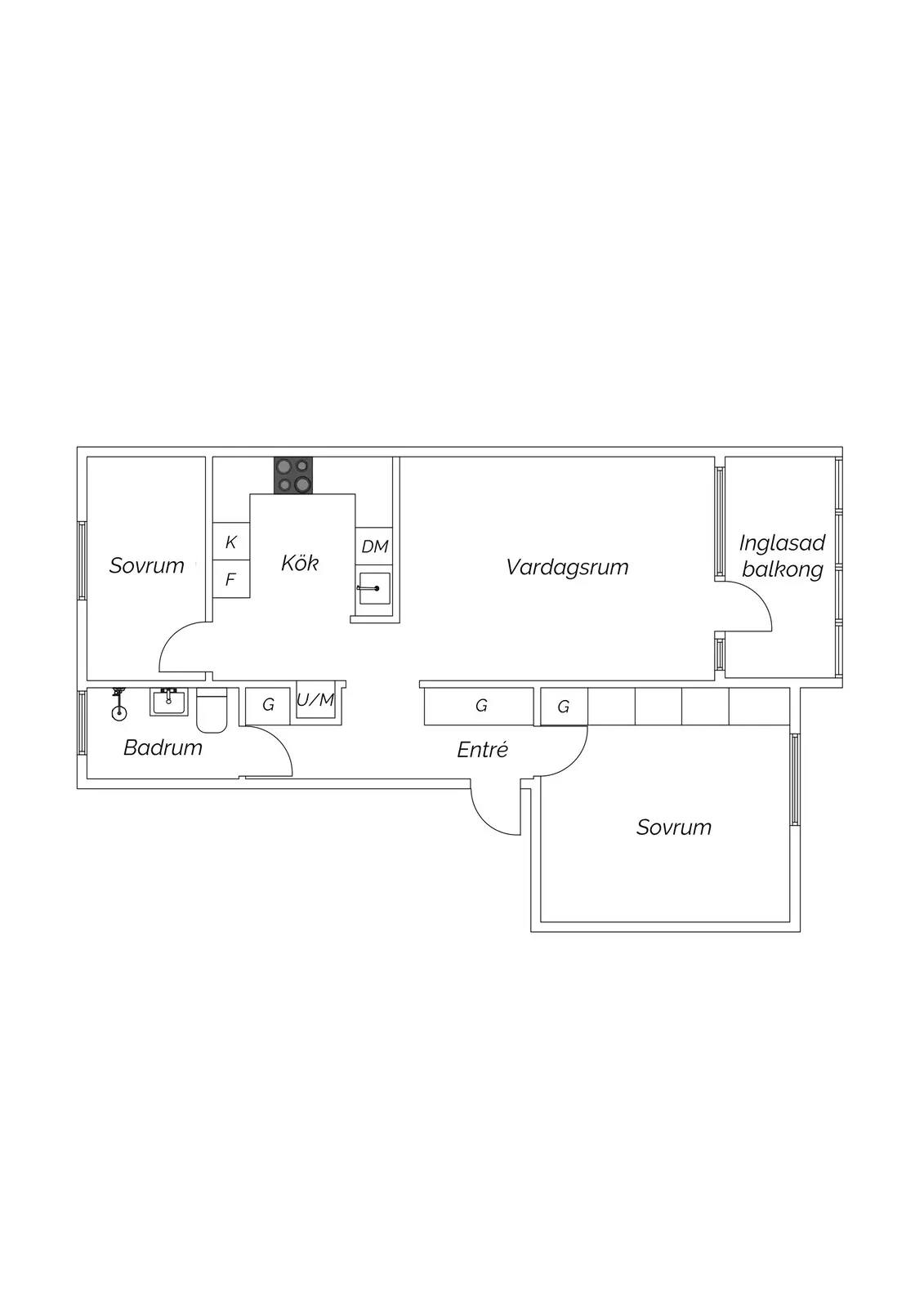 Floor plan for Gladiolusgatan 3A
