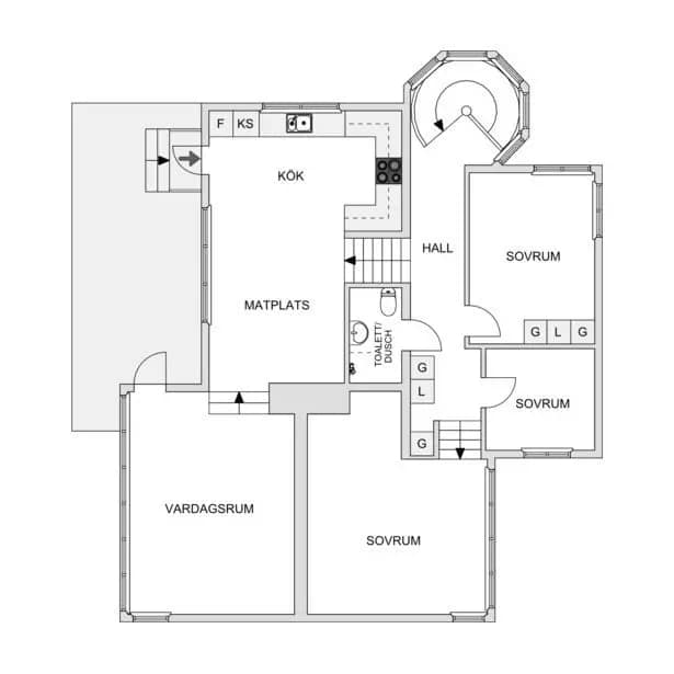 Floor plan for Långholmen 1