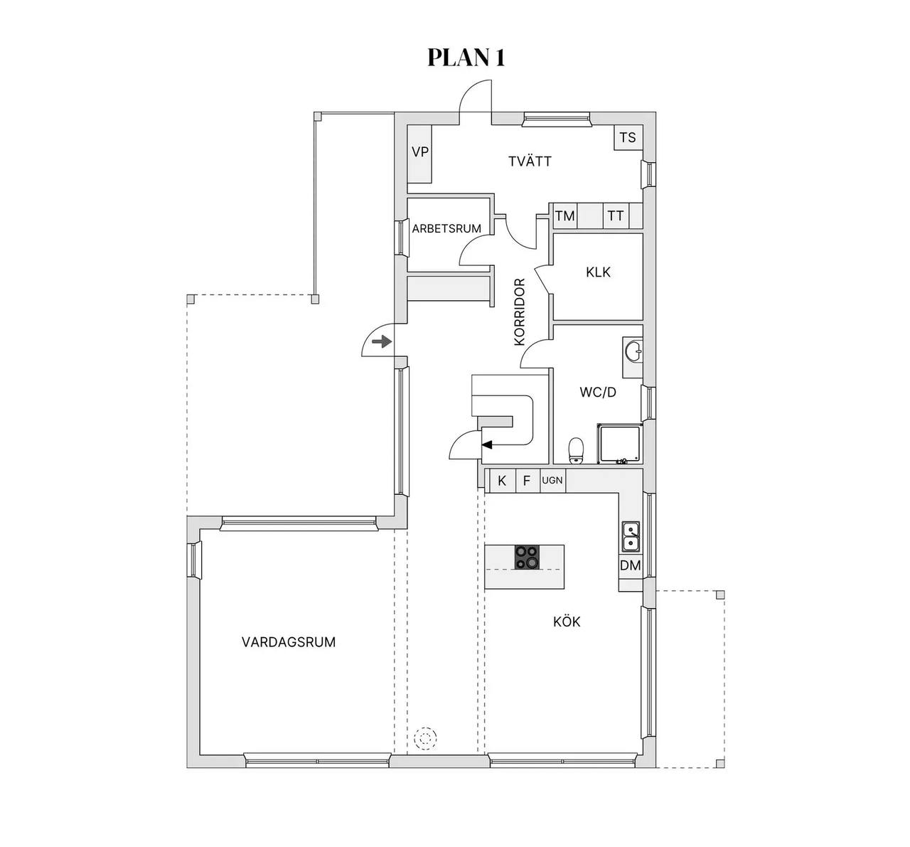 Planritning för Grimvägen 10