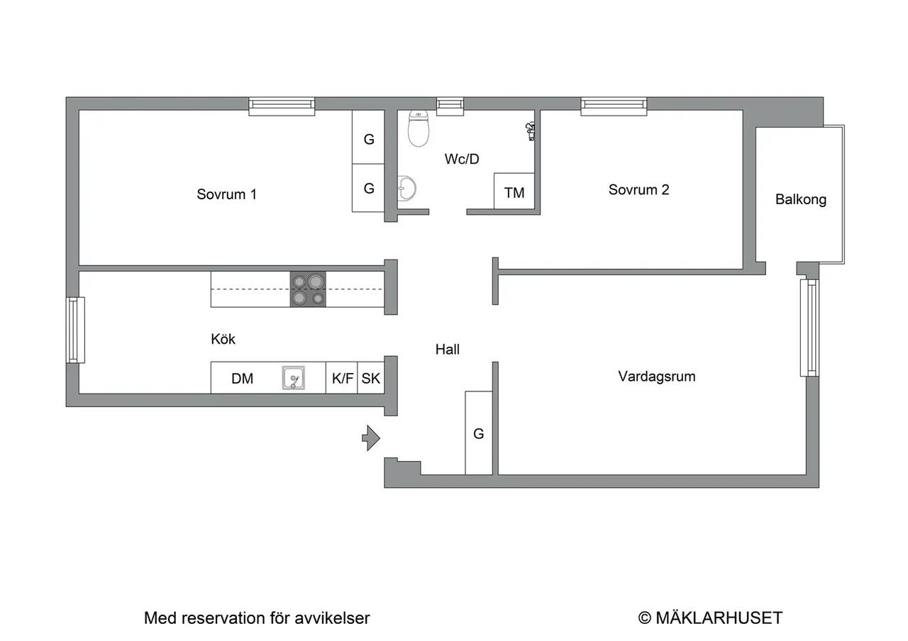 Floor plan for Tallgatan 7a